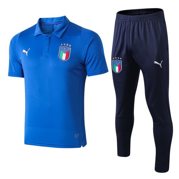 Polo Komplett Set Italien 2018 Blau Licht